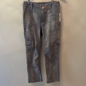 NWT Anthropologie Cargo Pants Light Grey/ Blue Sz 26​​​​​